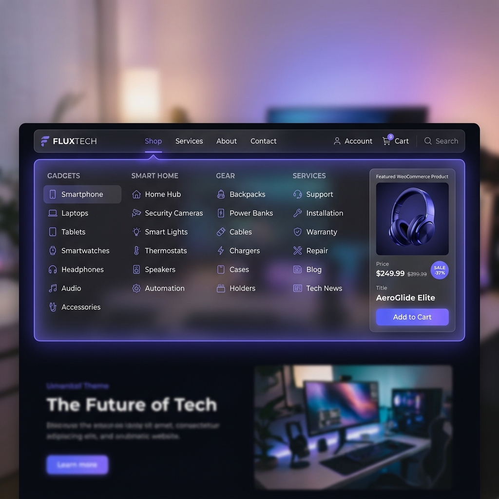 Mega Menu Dropdown Layout